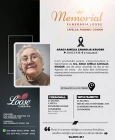 Funerária Loose comunica falecimento em Condor