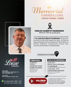 FUNERÁRIA LOOSE COMUNICA FALECIMENTO EM PANAMBI